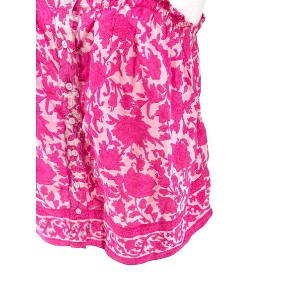 J. Crew Pink Floral Button Front Tank Top 100% Cotton XS - Picture 2 of 12